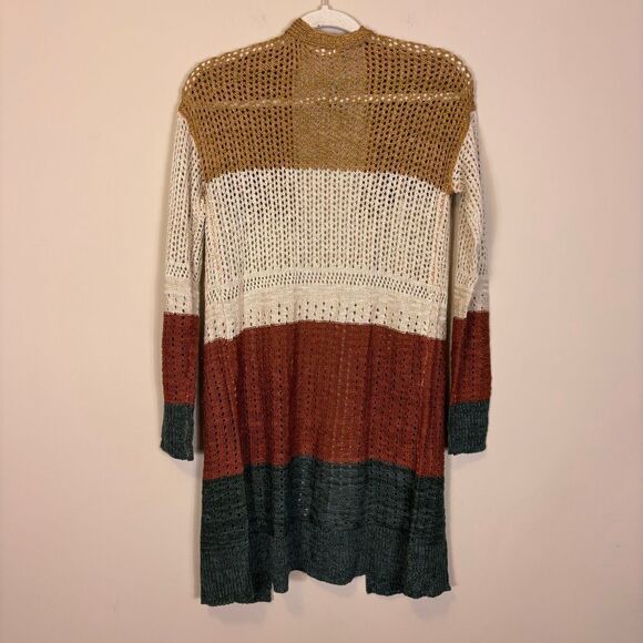 NWT Maurice’s Colorblock Striped Open Knit Cardigan Sweater XS - Picture 2 of 6